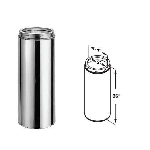 DuraVent 5DT-36x DuraTech 5-Inch Diameter Chimney Pipe, 36-Inches DuraVent Dreamwood Living