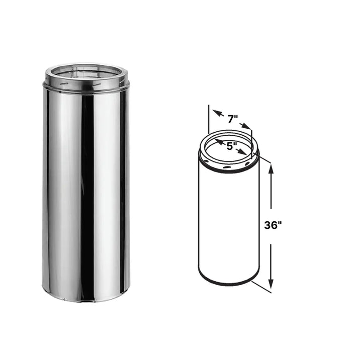 DuraVent 5DT-36x DuraTech 5-Inch Diameter Chimney Pipe, 36-Inches DuraVent Dreamwood Living