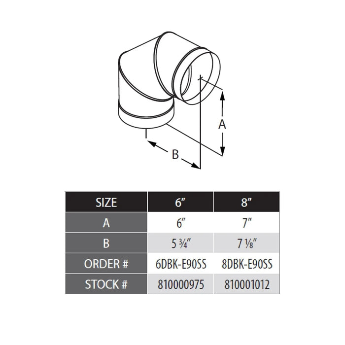 DuraVent 90-Degree Stainless Steel DuraBlack Elbow
