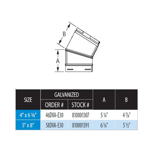 DuraVent DVA-E30 DirectVent Pro 30 Degree Elbow DuraVent Dreamwood Living