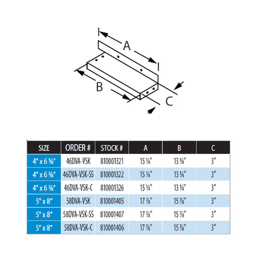 DuraVent DVA-VSK DirectVent Pro Galvanized Steel Vinyl Siding Standoff Kit DuraVent Dreamwood Living