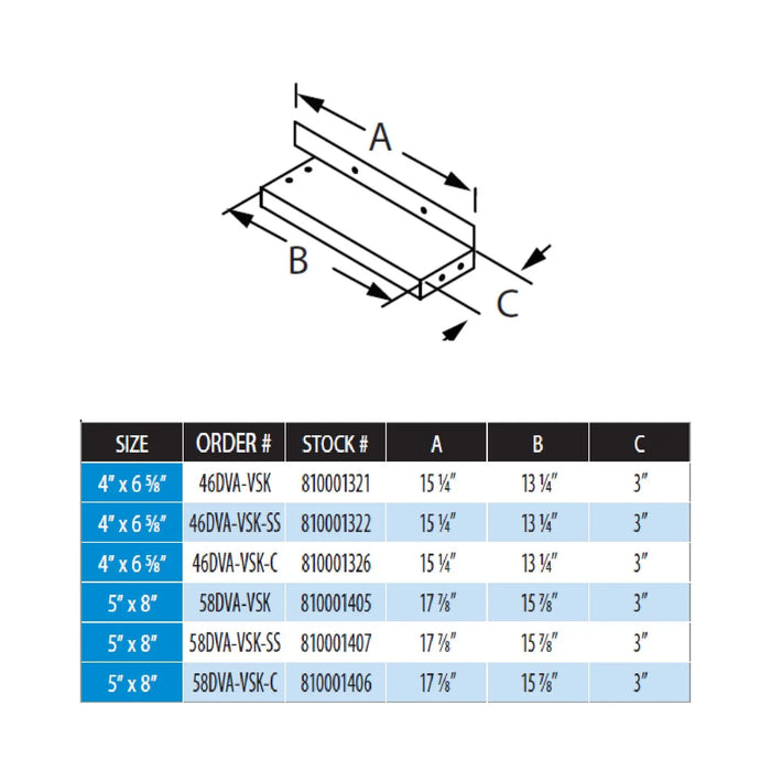 DuraVent DVA-VSK DirectVent Pro Galvanized Steel Vinyl Siding Standoff Kit DuraVent Dreamwood Living