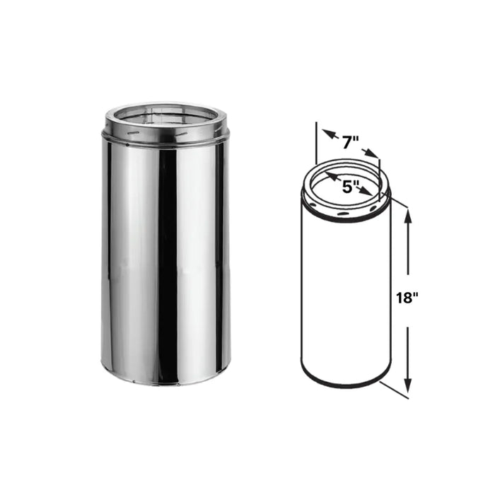 DuraVent DuraTech 5-Inch Diameter Stainless Steel Chimney Pipe, 18-Inches DuraVent Dreamwood Living