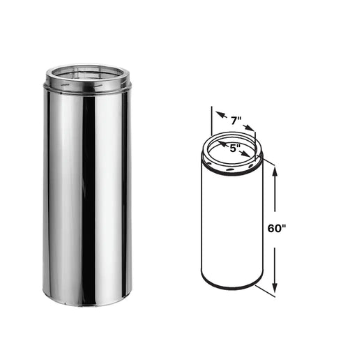 DuraVent DuraTech 5-Inch Diameter Stainless Steel - with Carton Filler Chimney Pipe, 60-Inches DuraVent Dreamwood Living
