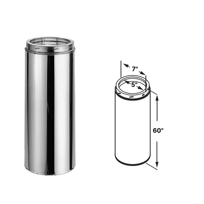 DuraVent DuraTech 5-Inch Diameter Stainless Steel - with Carton Filler Chimney Pipe, 60-Inches DuraVent Dreamwood Living