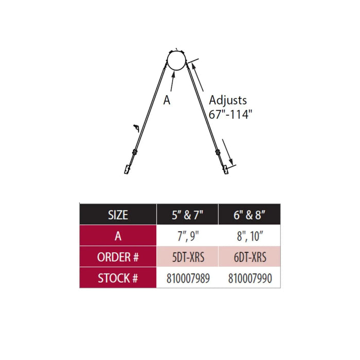 DuraVent DuraTech 5” & 7" Diameter 5DT-XRS Adjustable Extended Roof Bracket