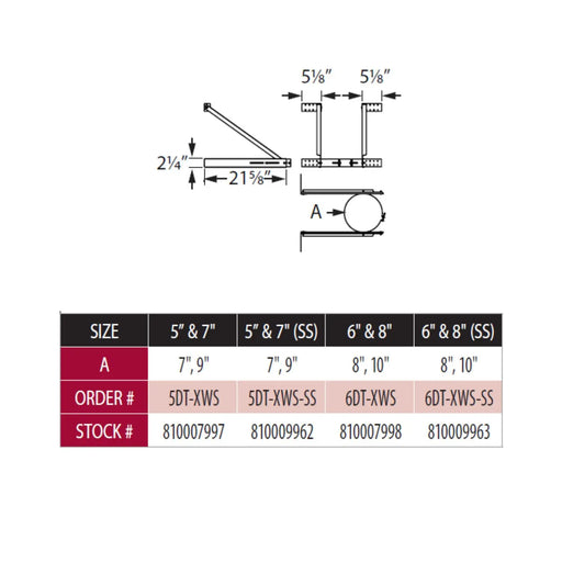 DuraVent DuraTech 5" & 7" Diameter 5DT-XWS Adjustable Extended Wall Support DuraVent Dreamwood Living