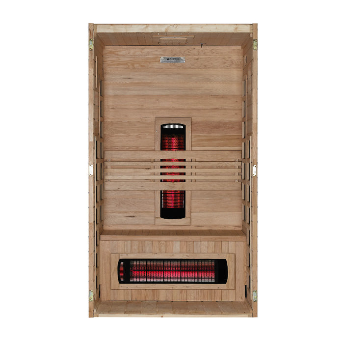 Dynamic Santorini 1-2 Person Full Spectrum Near Zero EMF Infrared Sauna - Canadian Hemlock - view 4