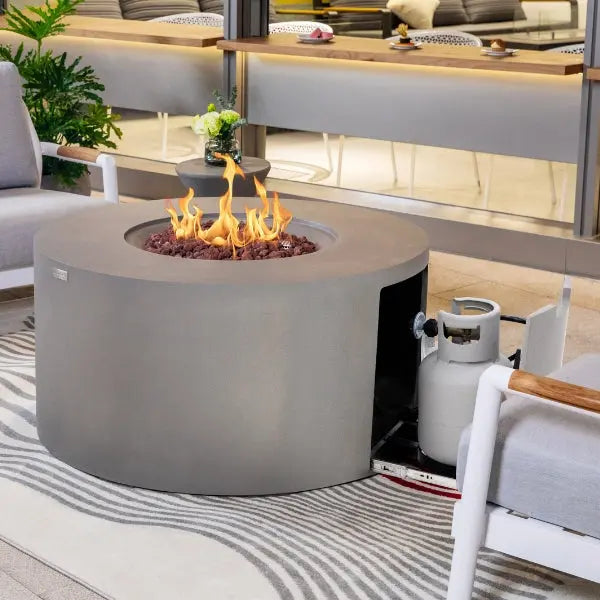 Elementi Pacaya 43” Round Fire Table with Hidden Tank Elementi Dreamwood Living