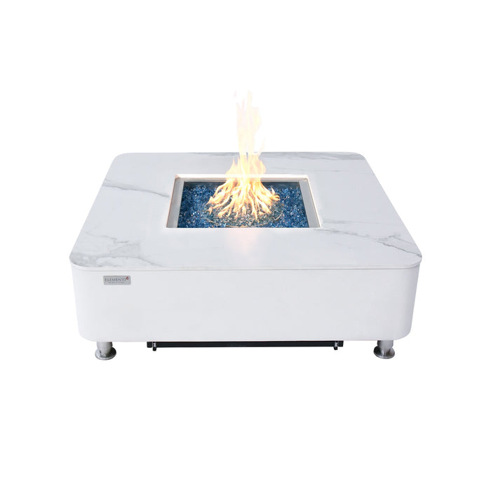 Elementi Plus Annecy 42" Marble Porcelain Fire Table, Bianco White - OFP101 Elementi Plus Dreamwood Living