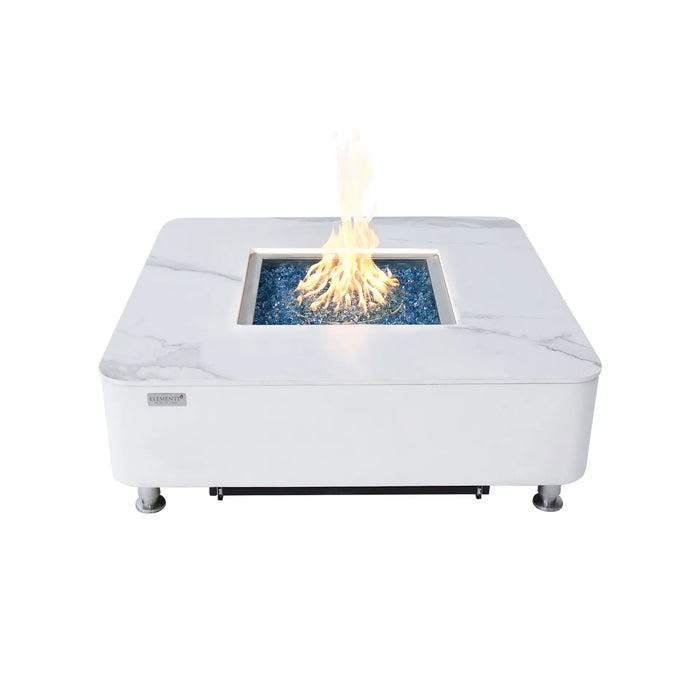 Elementi Plus Annecy 42" Marble Porcelain Fire Table, Bianco White - OFP101 Elementi Plus Dreamwood Living