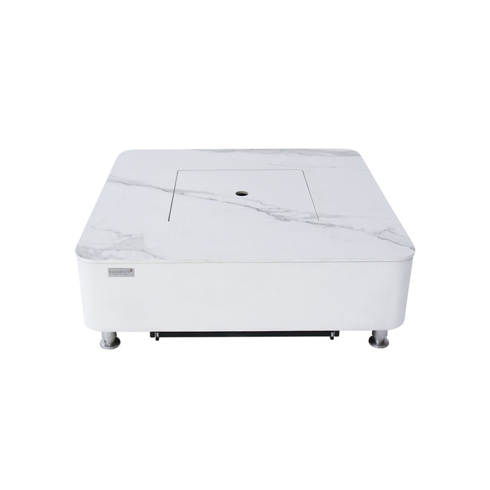 Elementi Plus Annecy 42" Marble Porcelain Fire Table, Bianco White - OFP101 Elementi Plus Dreamwood Living