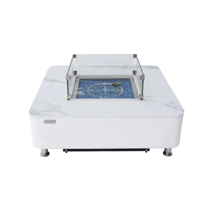 Elementi Plus Annecy 42" Marble Porcelain Fire Table, Bianco White - OFP101 Elementi Plus Dreamwood Living