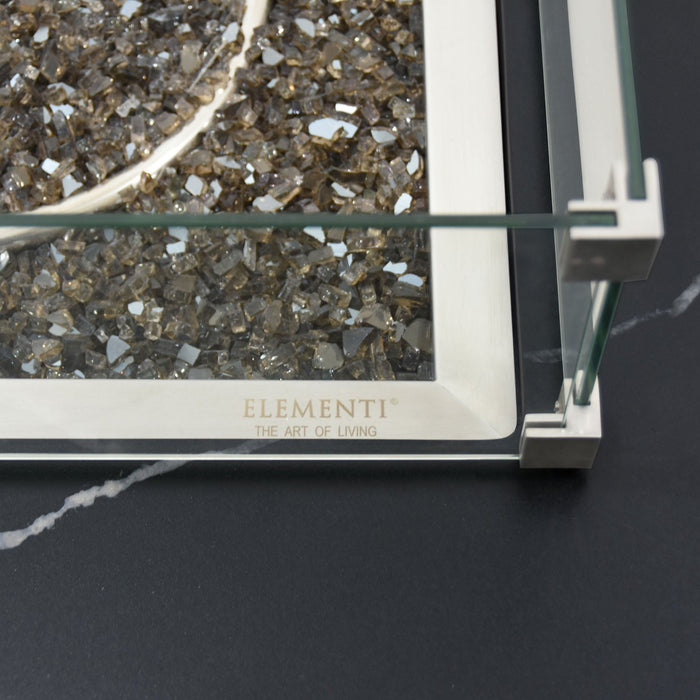 Elementi Plus Annecy 42" Marble Porcelain Fire Table, Bulgaria Black - OFP101BB Elementi Plus Dreamwood Living