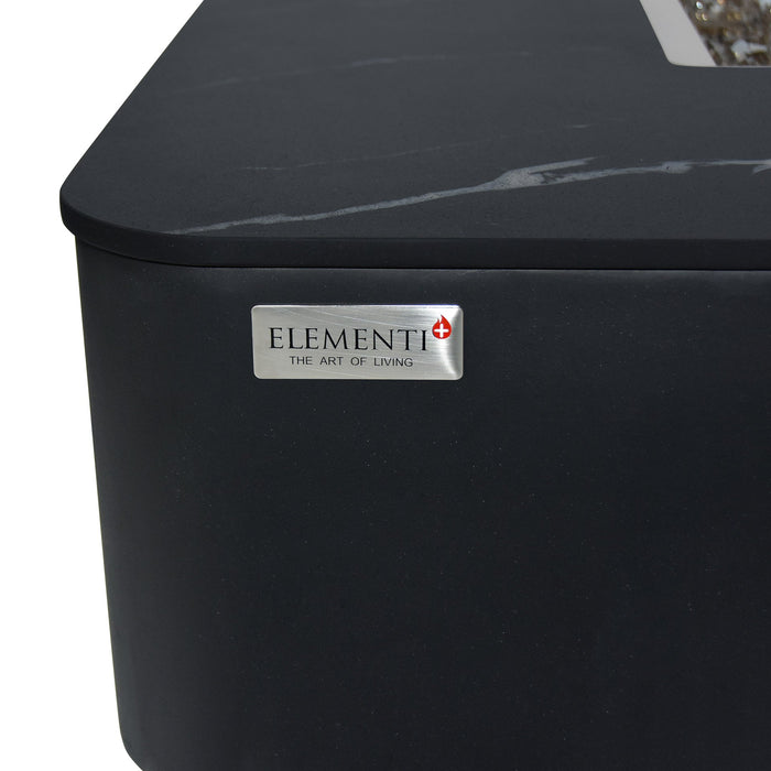 Elementi Plus Annecy 42" Marble Porcelain Fire Table, Bulgaria Black - OFP101BB Elementi Plus Dreamwood Living