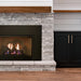 Empire 28" Innsbrook, installed in a stone fireplace with shelves