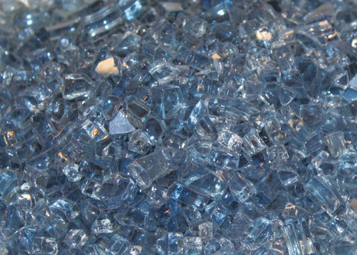 Empire 3 sq. ft. Decorative Glass Media Accessory, close-up of blue crushed glass