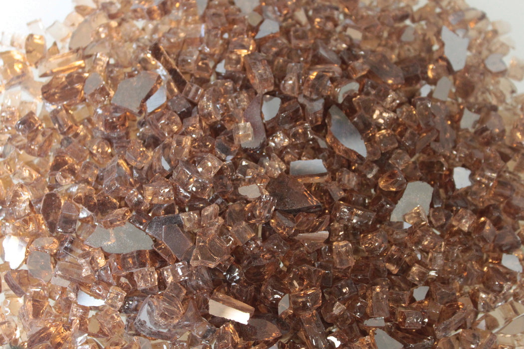 Empire 3 sq. ft. Decorative Glass Media Accessory, close-up of copper-tone crushed glass