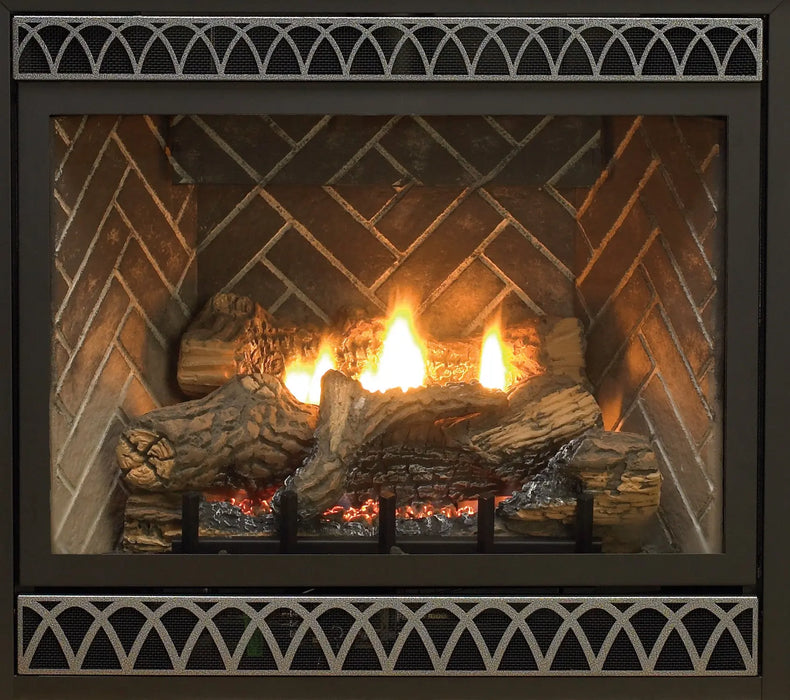 Empire hammered pewter arch louvers, top and bottom (DVG3AHP)