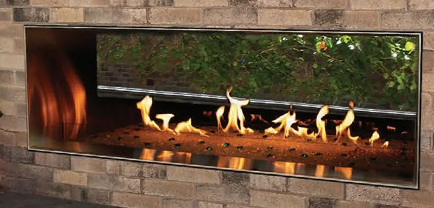 Empire Carol Rose 60" Manual Control, 70K/40K BTU Outdoor Linear See-Thru Gas Fireplace Empire Comfort Systems