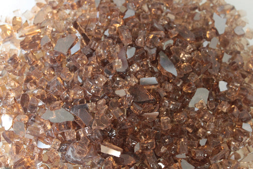 Empire Decorative Crushed Glass Media, close-up of copper-tone crushed glass