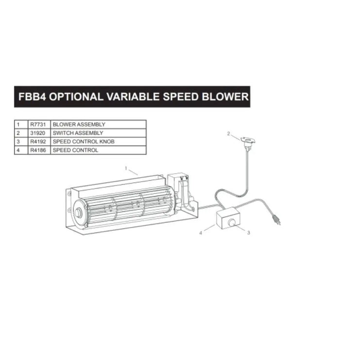 Empire FBB4 Variable-Speed Fireplace Blower Accessory with Temperature Switch Empire Comfort Systems