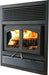 Empire Stove 36" St. Clair 3000 Wood Burning Fireplace, angled view with fire