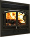 Empire Stove 38" St. Clair 4300 Wood Burning Fireplace with Blower, side angle with fire