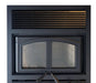 Empire Stove Door Overlay Options for St. Clair, black door overlay installed