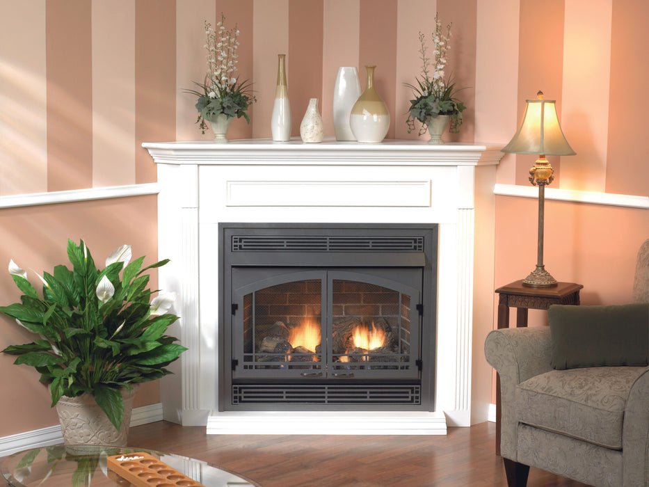 Empire Wooden Mantel Cabinet with Base for 36" Fireplaces and Fireboxes, white mantel cabinet