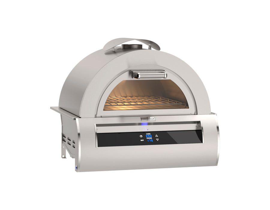 Fire Magic Echelon Diamond 5660 Built-In Gas Pizza Oven with Black Glass