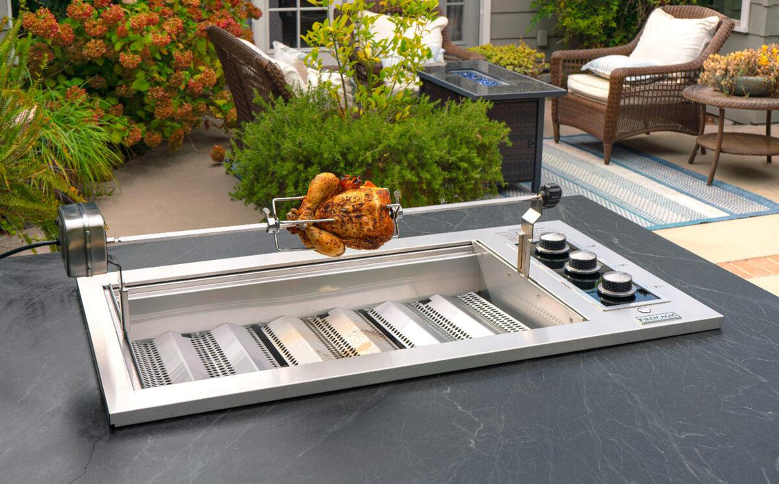 Fire Magic 3684A Rotisserie Kit on an Echelon E540d Drop-In Grill