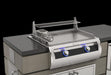 Fire Magic 3700 Condiments Kit and 3685S Warming Rack on a gourmet griddle
