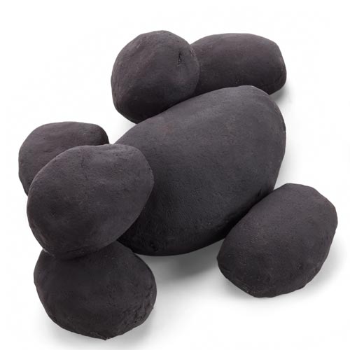 HPC black ceramic fiber river rock fire pit rocks