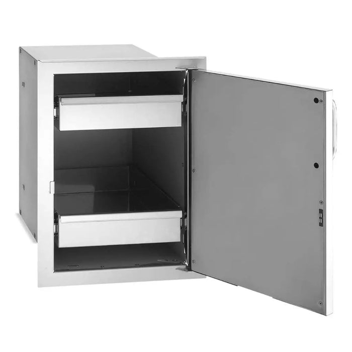 Fire Magic 14" 53820SC Premium Flush Single Access Door w/ Dual Drawers Fire Magic