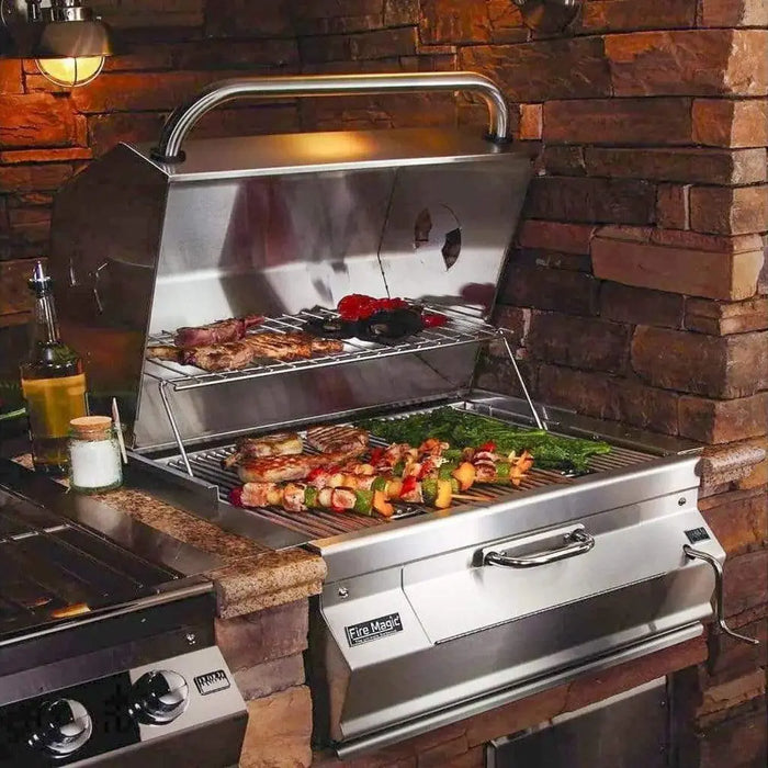 Fire Magic 24" 12-SC01C-A Legacy Built-In Charcoal Grill w/ Analog Thermometer Fire Magic