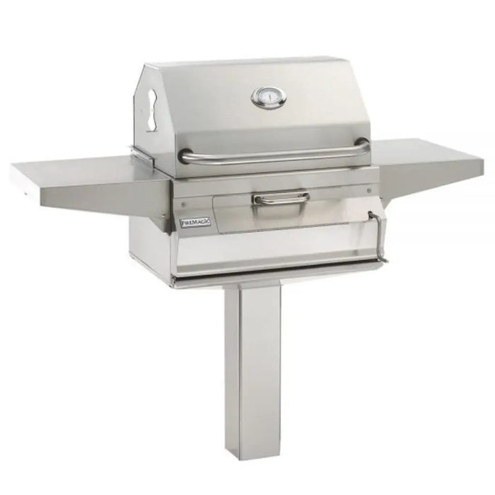 Fire Magic 24" 22-SC01C-G6 Legacy In-Ground Post Mount Charcoal Grill w/ Analog Thermometer Fire Magic