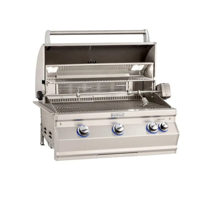 Fire Magic 30" 3-Burner Aurora A660i Built-In Gas Grill w/ Rotisserie & Analog Thermometer Fire Magic