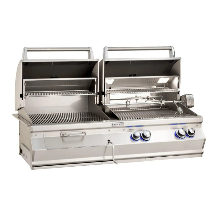 Fire Magic 46" 3-Burner Aurora A830i Built-In Gas/Charcoal Combo Grills w/ Analog Thermometers Fire Magic