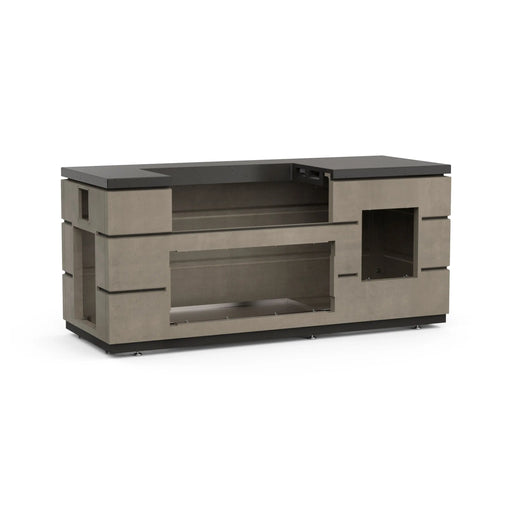 Fire Magic Choice 650 82" Contemporary Pre-Fab Grill Island With Double Drawer Cutout and Polished Black Lava Counter Fire Magic