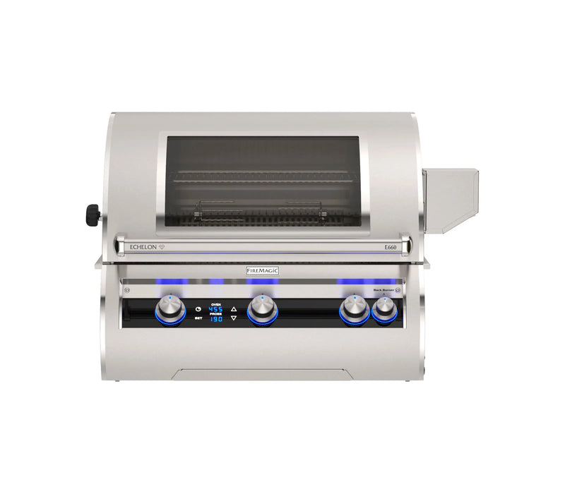 Fire Magic Echelon Diamond E660i 30" 3-Burner Built-In Gas Grill With Digital Thermometer and Optional Magic View Window Fire Magic