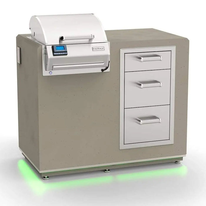 Fire Magic ID251-D-44SM Electric Grill Island Bundle w/ Triple Drawers Fire Magic