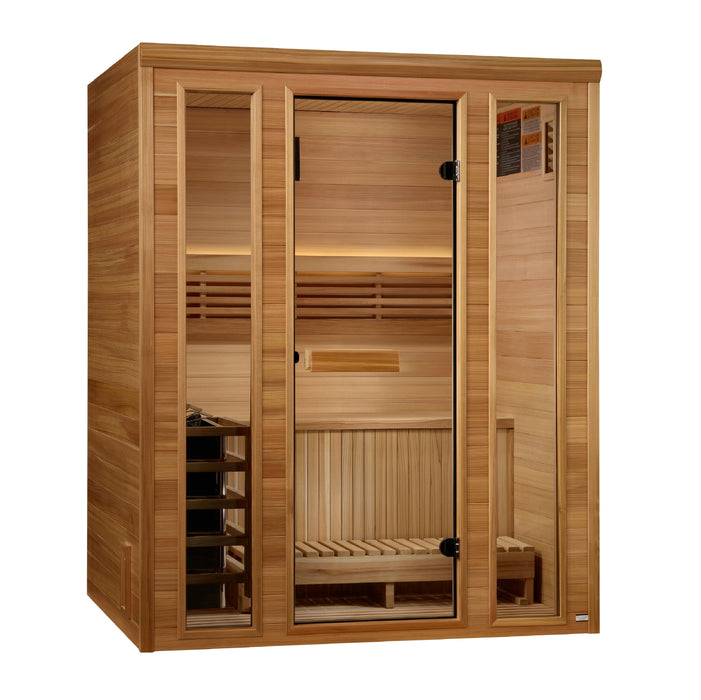 Golden Designs Andermatt Edition 2-3 Person Traditional Steam Sauna - Pacific Premium Clear Cedar Golden Design Saunas