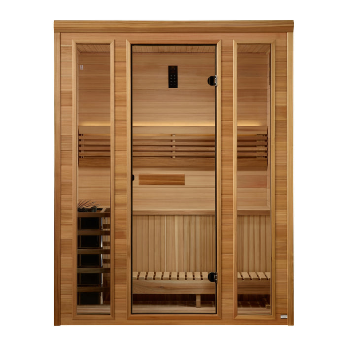 Golden Designs Andermatt Edition 2-3 Person Traditional Steam Sauna - Pacific Premium Clear Cedar Golden Design Saunas