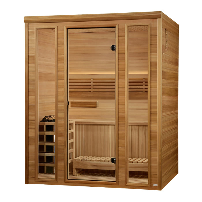 Golden Designs Andermatt Edition 2-3 Person Traditional Steam Sauna - Pacific Premium Clear Cedar Golden Design Saunas