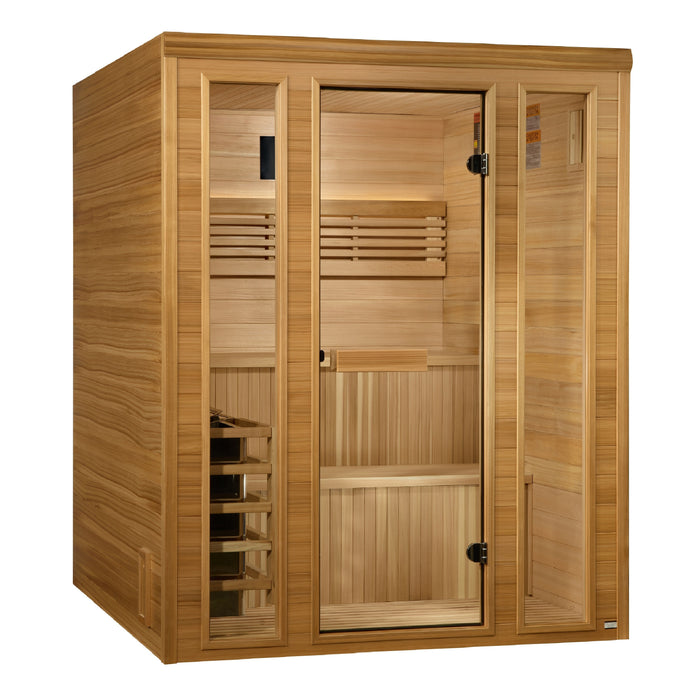 Golden Designs Engelberg Edition 4-6 Person Traditional Steam Sauna - Pacific Premium Clear Cedar Golden Design Saunas