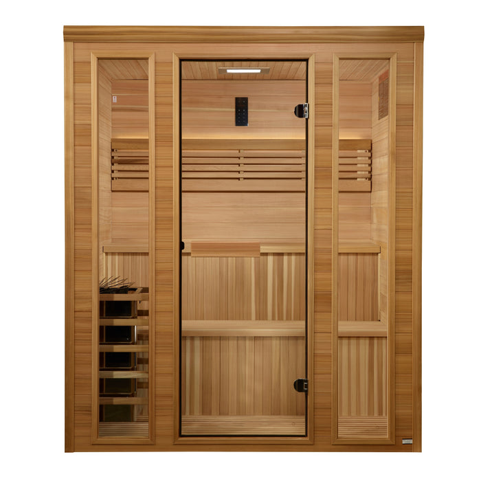Golden Designs Engelberg Edition 4-6 Person Traditional Steam Sauna - Pacific Premium Clear Cedar Golden Design Saunas