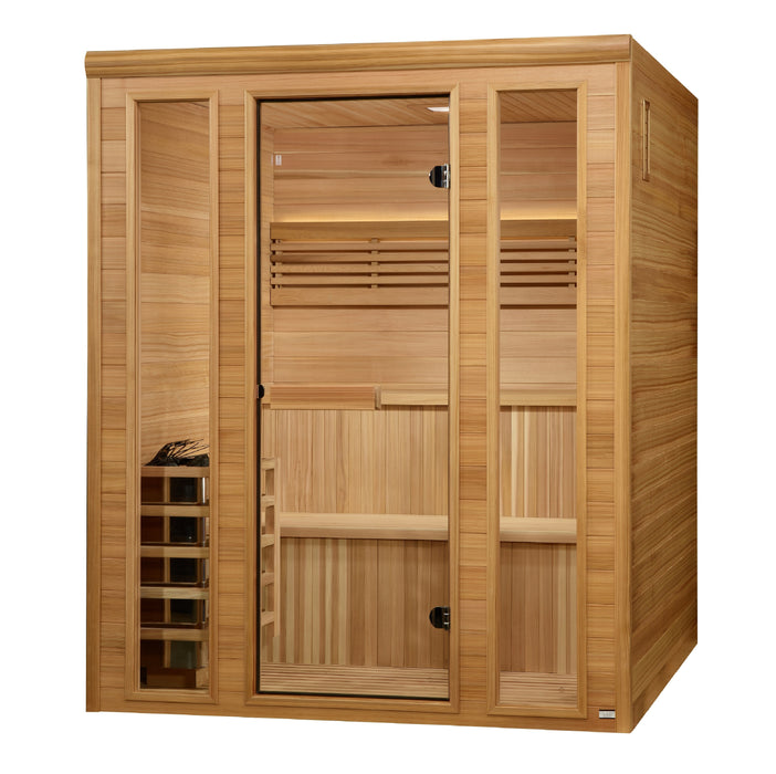Golden Designs Engelberg Edition 4-6 Person Traditional Steam Sauna - Pacific Premium Clear Cedar Golden Design Saunas