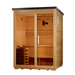 Golden Designs Arlberg 3 Person Flat Roof Outdoor Traditional Steam Sauna - Canadian Hemlock Golden Design Saunas