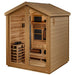 Golden Designs Loviisa 3 Person Hybrid Outdoor Sauna (Full Spectrum IR or Traditional Stove) - Canadian Red Cedar Interior Golden Design Saunas